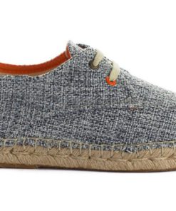 Mujer Abarca Shoes Alpargatas Con Cordones | Blucher Terra Casa Blanca Negro